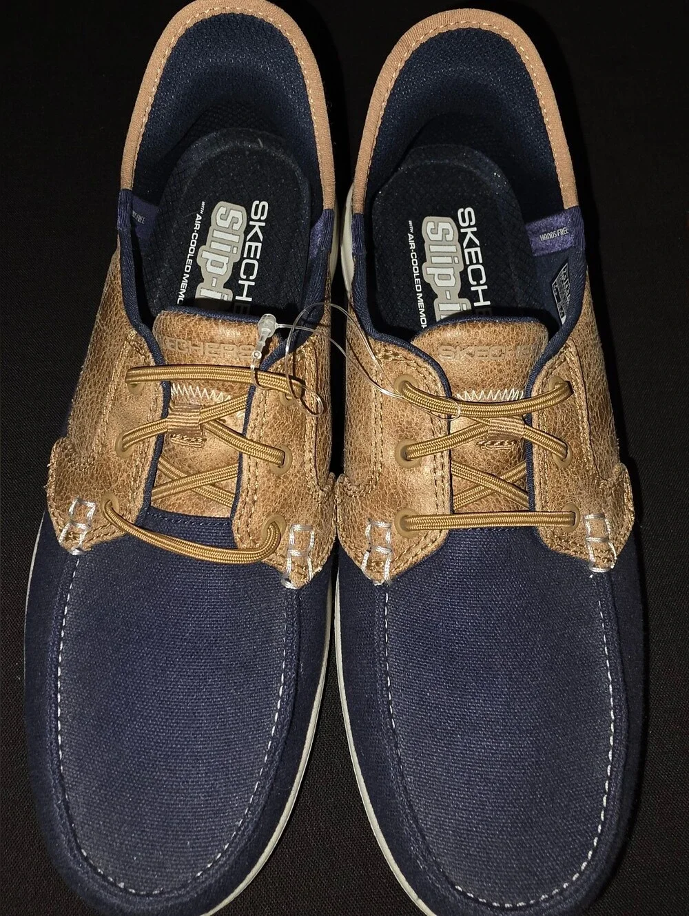 Skechers Navy and Tan Slip-On Casual Loafers